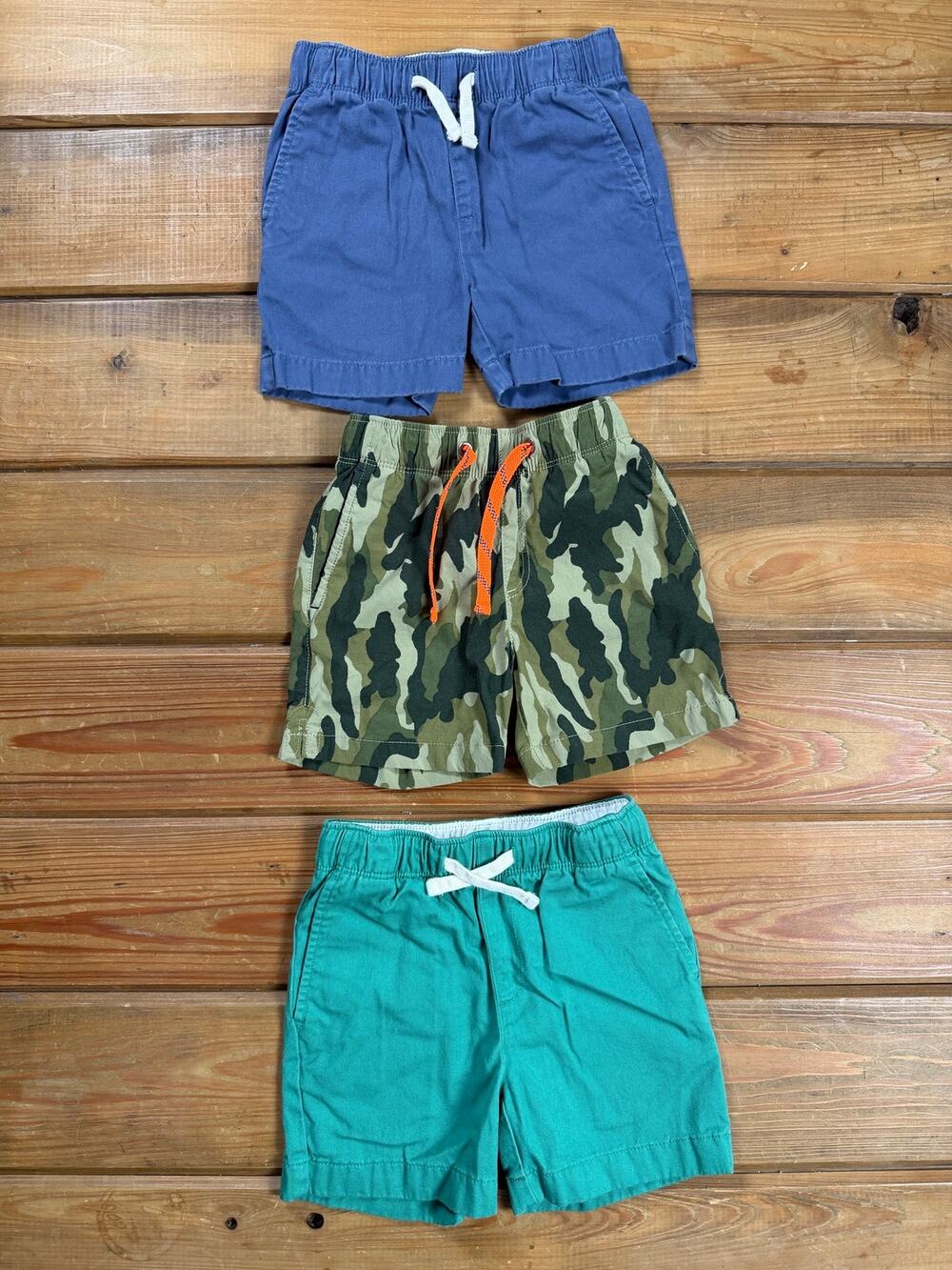 Boys Crewcuts Shorts Bundle Size 3 | 3 Pairs Blue Green Camo Summer